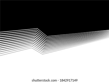 The transition from black to white with broken straight lines. Trendy striped vector background