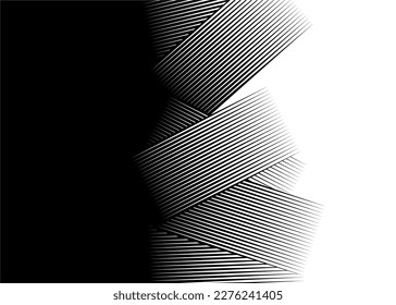Transition from black to white in the form of abstract brush strokes, striped pattern. Modern vector background
