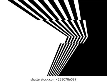 Transition from black to white in parallel lines. Modern pattern. Vector background