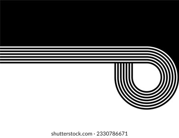 Transition from black to white from parallel black lines. Retro style. Vector background