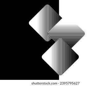 Transition from black to white with striped squares. Basis for packaging design, printing, advertising. Modern pattern. Vector background.