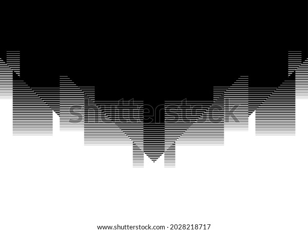 The transition from black to white with thin\
broken lines. Trendy  black and white striped pattern. Abstract\
vector background