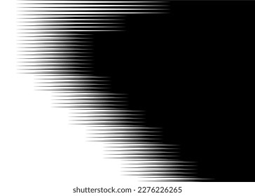 Transition from black to white with thin sharp lines, Striped pattern. Modern vector background.