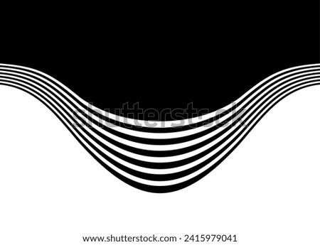 Transition from black to white from wavy lines in retro style. Split background. Vector pattern for covers, posters, cards, printing, advertising