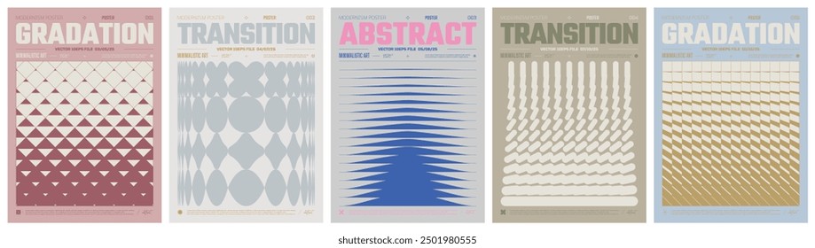 Cartel de moda en color pastel, composición geométrica abstracta gráfica en estética Y2K, Formas simples de Vector impresión de obras de arte modernismo y estilo futurista retro formato A4