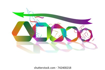 Transition, conversion,way to success. Vector illustration