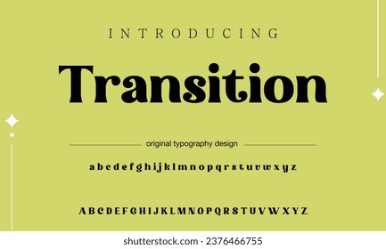 Transition Elegant luxury abstract wedding fashion logo font alphabet. Minimal classic  urban fonts for logo, brand etc. Typography typeface uppercase lowercase and number. vector illustration