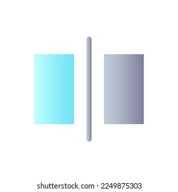 Transition flat gradient color ui icon. Video editor instrument. Connect shots. Add film effect. Simple filled pictogram. GUI, UX design for mobile application. Vector isolated RGB illustration