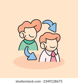 Transition Free vector cartoon icon illustration. customer experience icon concept isolated . flat cartoon style