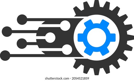 Transition gears vector illustration. Flat illustration iconic design of transition gears, isolated on a white background.