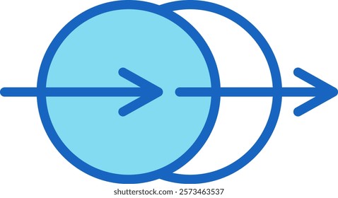 Transition Icon Blue Vector Illustration