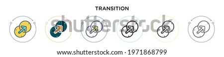 Transition icon in filled, thin line, outline and stroke style. Vector illustration of two colored and black transition vector icons designs can be used for mobile, ui, web