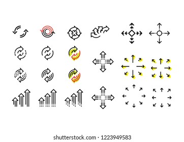 Transition Icon, Vector Line Illustration