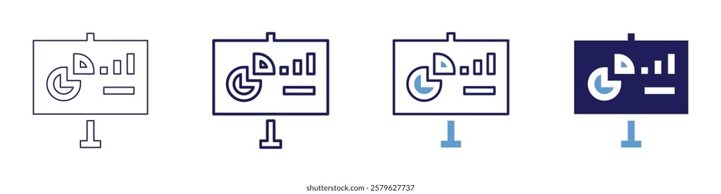 Transition phrases icon in 4 different styles. Thin Line, Line, Bold Line, Duotone. Duotone style. Editable stroke.