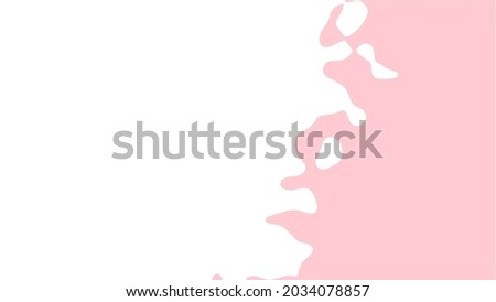 The transition from pink to white with uneven border line, interpenetration of colors. Vector illustration