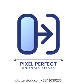 Transition pixel perfect gradient fill ui icon. Connect shots in video footage. Post-production. Modern colorful line symbol. GUI, UX design for app, web. Vector isolated editable RGB element