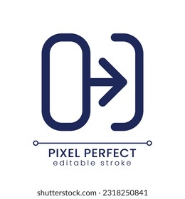 Icono de ui lineal perfecto para píxel de transición. Conecte las tomas en el material de vídeo. Posproducción. Edición de películas. GUI, diseño UX. Esquema de elemento de interfaz de usuario aislado para aplicación y web. Trazo editable