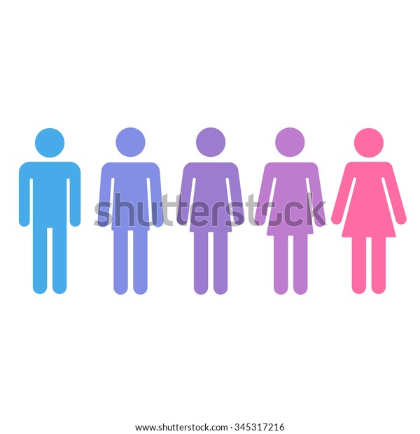 トランスジェンダーの人が男性から女性に移行する過程 性的に流動的な性転換者のコンセプト 分離型ベクターイラスト のベクター画像素材 ロイヤリティフリー