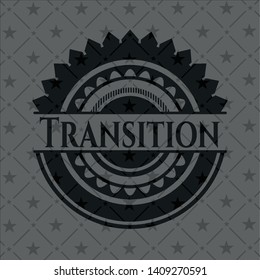 Transition realistic black emblem. Vector Illustration. Detailed.