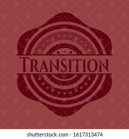 Transition red emblem. Retro. Vector Illustration. Detailed.