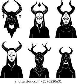 The transition shows variations in horn styles and facial expressions among the characters in each frame.