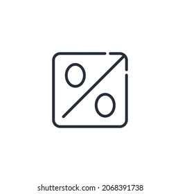 Transition square button. Percentage to the top. Vector linear icon isolated on white background.