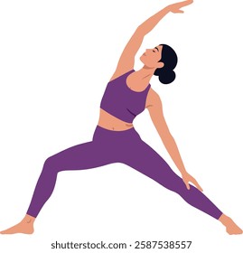 Transition from standing to stretching pose in yoga.