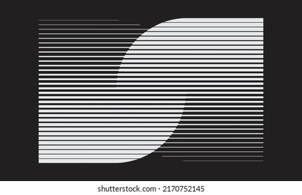 Transition with two set of parallel lines. Abstract art geometric background or logo, icon, tattoo.