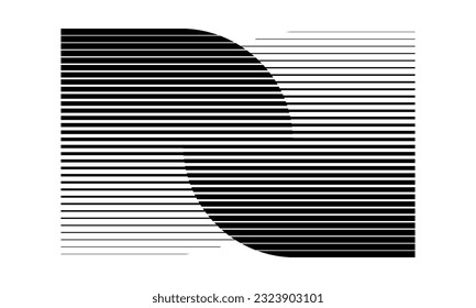 Transition or unity with two set of parallel lines. Abstract art geometric background or logo, icon, tattoo.