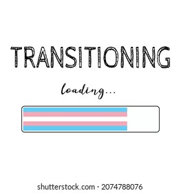 Transitioning process loading icon. The Transformation process of changing gender presentation or sex characteristics to accord with internal sense of gender identity for man, woman, queer concept.