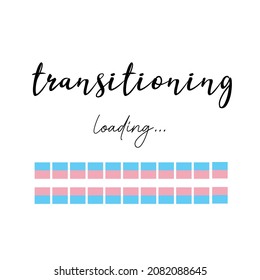 Transitioning process loading icon. The Transformation process of changing gender presentation or sex characteristics to accord with internal sense of gender identity for man, woman, queer concept.