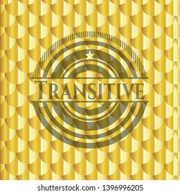 Transitive golden emblem. Scales pattern. Vector Illustration. Detailed.