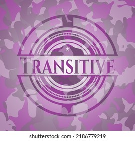 Transitive pink on camo pattern. Vector Illustration. Detailed. 