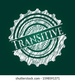 Transitive written on a chalkboard. Vector Illustration. Detailed.