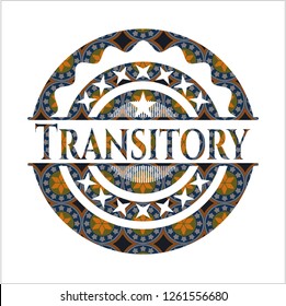 Transitory arabic badge. Arabesque decoration.