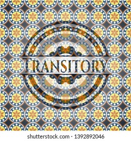 Transitory arabic style badge. Arabesque decoration.