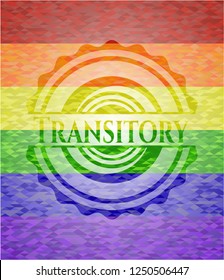 Transitory lgbt colors emblem 