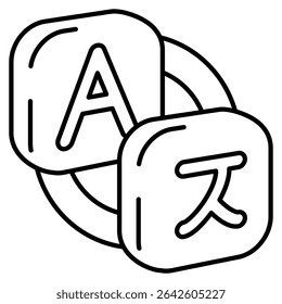Translate 3d icon vector style for communication user interface Line style.