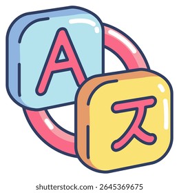 Translate 3d icon vector style for communication user interface Lineal Color style.