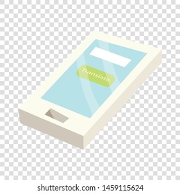 Translate application on a smartphone icon. Cartoon illustration of translate application on a smartphone vector icon for web