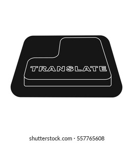Translate button icon in black style isolated on white background. Interpreter and translator symbol stock vector illustration.