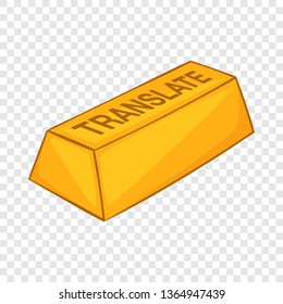 Translate button icon in cartoon style isolated on background for any web design 