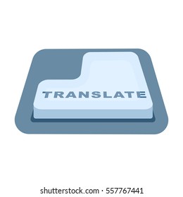 Translate button icon in cartoon style isolated on white background. Interpreter and translator symbol stock vector illustration.