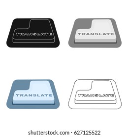 Translate button icon in cartoon style isolated on white background. Interpreter and translator symbol stock vector illustration.