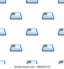Translate button icon in cartoon style isolated on white background. Interpreter and translator symbol stock vector illustration.