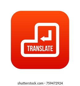Translate button icon digital red for any design isolated on white vector illustration