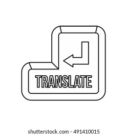 Translate button icon in outline style on a white background vector illustration