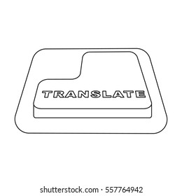 Translate button icon in outline style isolated on white background. Interpreter and translator symbol stock vector illustration.