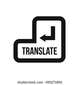 Translate button icon in simple style on a white background vector illustration