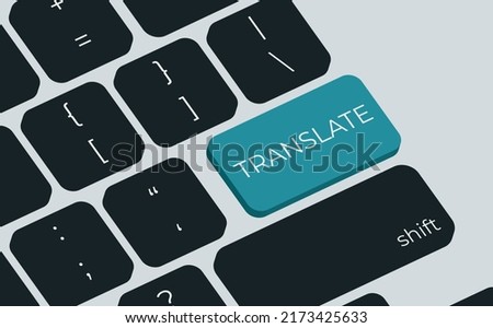 Translate button on keyboard keys vector. Simple style